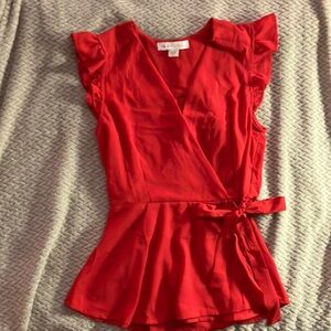 Monteau Los Angeles Red Blouse L